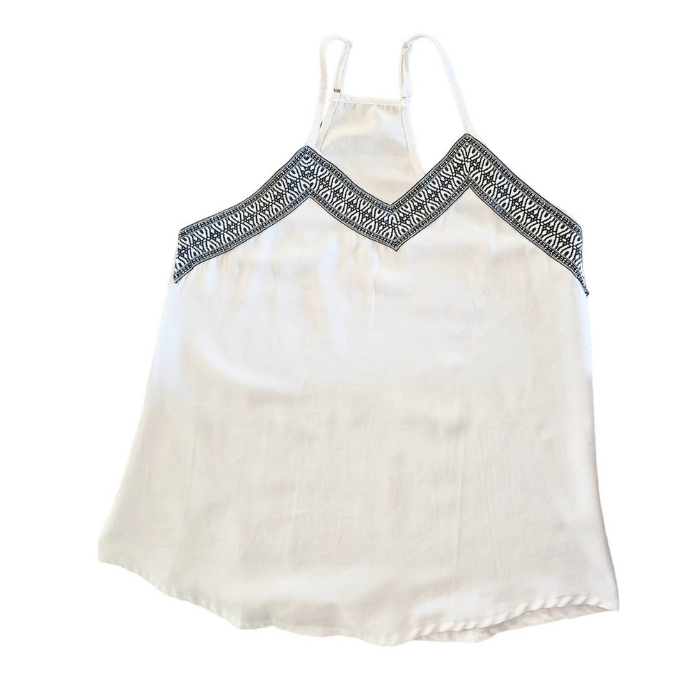 Women's Black and White Loose Fitting Tank - Medium